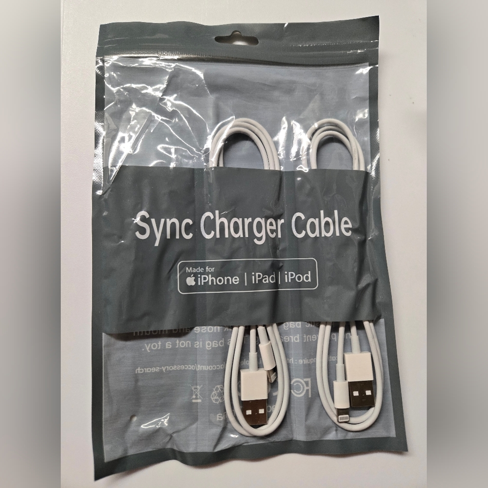 3ft 2 Pack Apple MFi Certified iPhone Charger Cord, USB to Lightning Cable